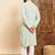Mens sea green viscose rayon solid embroidered ethnic straight chikankari kurta