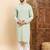 Mens sea green viscose rayon solid embroidered ethnic straight chikankari kurta