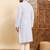 Mens blue viscose rayon solid embroidered ethnic straight chikankari kurta