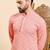 Mens peach viscose rayon solid embroidered ethnic straight chikankari kurta