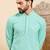 Mens sea green viscose rayon solid embroidered ethnic straight chikankari kurta