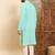 Mens sea green viscose rayon solid embroidered ethnic straight chikankari kurta