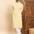 Mens yellow viscose rayon solid embroidered ethnic straight chikankari kurta