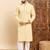 Mens yellow viscose rayon solid embroidered ethnic straight chikankari kurta