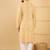 Men's yellow viscose rayon abstract embroidered straight chikankari kurta