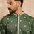 Men green silk blend solid embroidered straight kurta sets