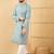 Men's sea green viscose rayon ethnic motifs embroidered straight chikankari kurta