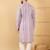 Men's white viscose rayon geometric embroidered straight chikankari kurta