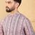 Men's white viscose rayon geometric embroidered straight chikankari kurta