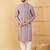 Men's white viscose rayon geometric embroidered straight chikankari kurta