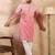 Men pink silk blend ombre embroidered straight kurta sets