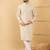 Men's cream viscose rayon floral embroidered straight chikankari kurta