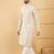 Men's cream viscose rayon floral embroidered straight chikankari kurta