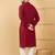Men's maroon viscose rayon solid embroidered straight chikankari kurta