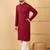 Men's maroon viscose rayon solid embroidered straight chikankari kurta