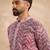 Men maroon silk blend solid embroidered straight kurta sets