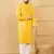 Men's yellow viscose rayon solid embroidered straight chikankari kurta