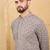 Men's grey viscose rayon solid embroidered straight chikankari kurta
