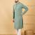 Men's green viscose rayon solid embroidered straight chikankari kurta