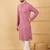Men's mauve viscose rayon solid embroidered straight chikankari kurta