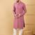 Men's mauve viscose rayon solid embroidered straight chikankari kurta