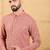 Men's rust viscose rayon solid embroidered straight chikankari kurta