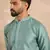 Men green polyester solid embroidered straight kurta sets