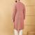 Men's rust viscose rayon solid embroidered straight chikankari kurta