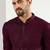 Men's burgundy viscose rayon embroidered straight sequins kurta