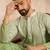 Men green silk blend ombre embroidered straight kurta sets