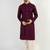 Men's burgundy viscose rayon embroidered straight sequins kurta