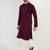 Men's burgundy viscose rayon embroidered straight sequins kurta