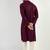 Men's burgundy viscose rayon embroidered straight sequins kurta