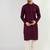 Men's burgundy viscose rayon embroidered straight sequins kurta