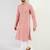 Men's pink viscose rayon embroidered straight sequins kurta