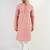 Men's pink viscose rayon embroidered straight sequins kurta