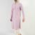 Men purple viscose rayon solid embroidered straight kurta