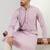 Men purple viscose rayon solid embroidered straight kurta