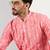 Men peach viscose rayon abstract embroidered chikankari straight kurta