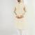 Men cream viscose rayon striped embroidered chikankari straight kurta