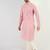 Men peach viscose rayon floral embroidered chikankari straight kurta