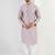 Men lavender viscose rayon solid embroidered chikankari straight kurta