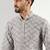 Men grey viscose rayon solid embroidered straight kurta