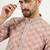 Men peach viscose rayon solid embroidered chikankari straight kurta