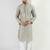 Men green viscose rayon solid embroidered chikankari straight kurta