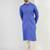 Men blue cotton solid woven design straight kurta