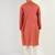 Men orange cotton solid woven design straight kurta