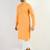 Men yellow cotton solid woven design straight kurta