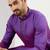 Men purple cotton solid woven design straight kurta