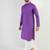 Men purple cotton solid woven design straight kurta